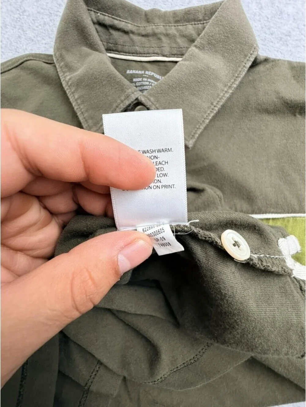Banana Republic Mens Polo Shirt M Olive Green Lime Stripe Cotton Short Sleeve